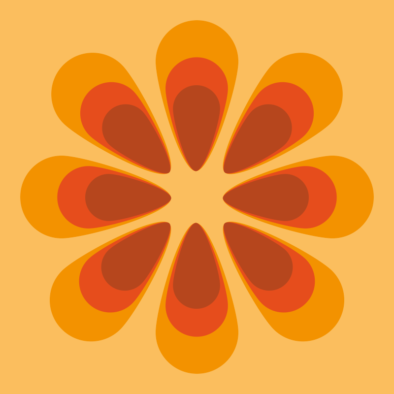 Tappeto in vinile soggiorno forma floreale retrò - TenStickers