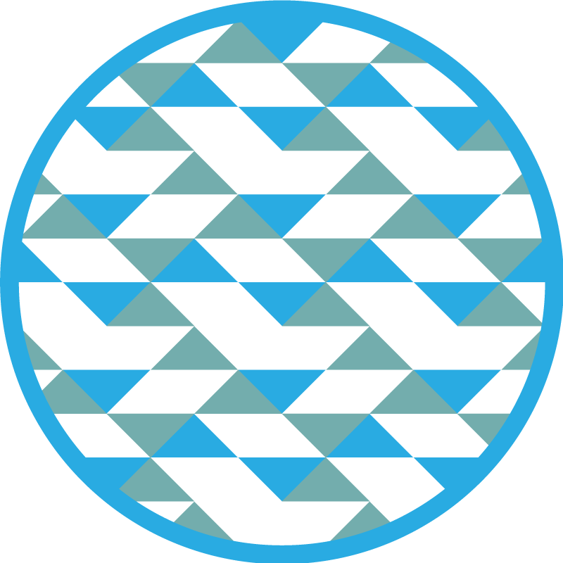 Tappeto vinile geometrico elementi blu e verdi - TenStickers