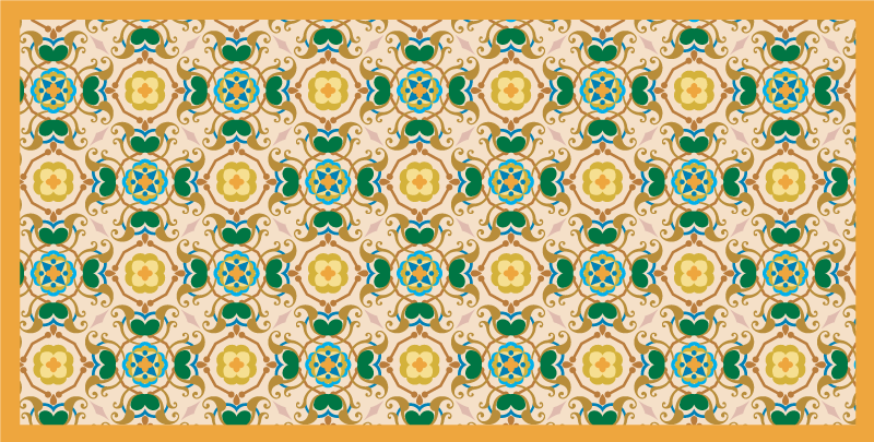 Tappeto vinile bagno ornamenti floreali beige - TenStickers