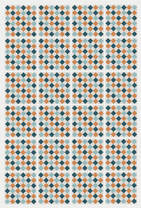 Tappeto vinile bagno piastrelle geometriche astratte - TenStickers