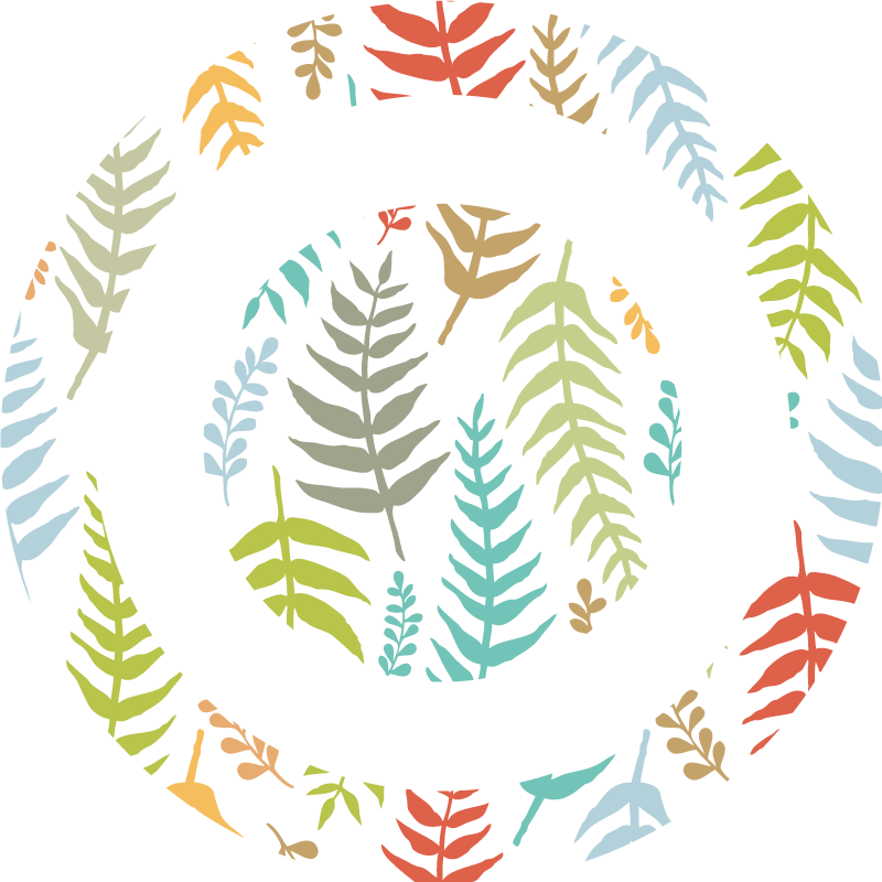 Tappeto vinile natura disegno del fogliame bianco - TenStickers