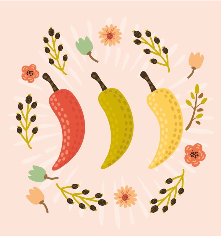 Tappeto pvc cucina peperoncini colorati - TenStickers