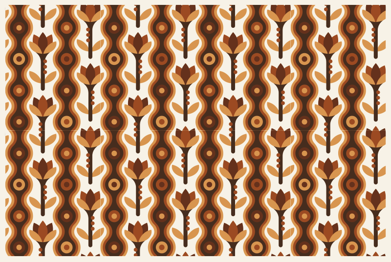 Tappeto vinile fiori onde floreali groovy - TenStickers