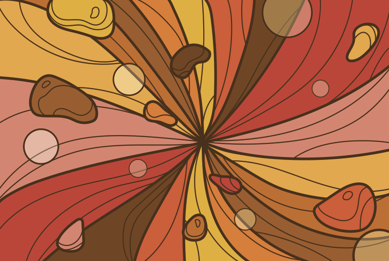 Tappeto vinile vintage fiore vorticoso - TenStickers