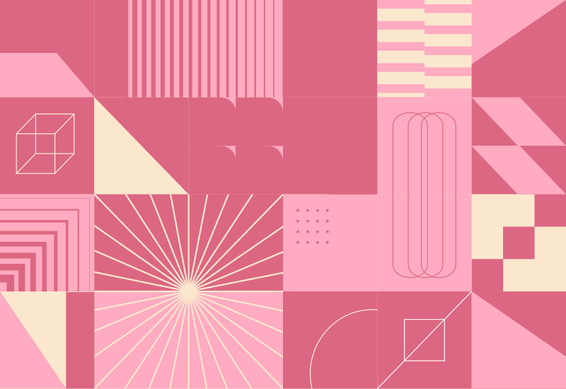 Tappeto vinile moderno motivi geometrici rosa - TenStickers