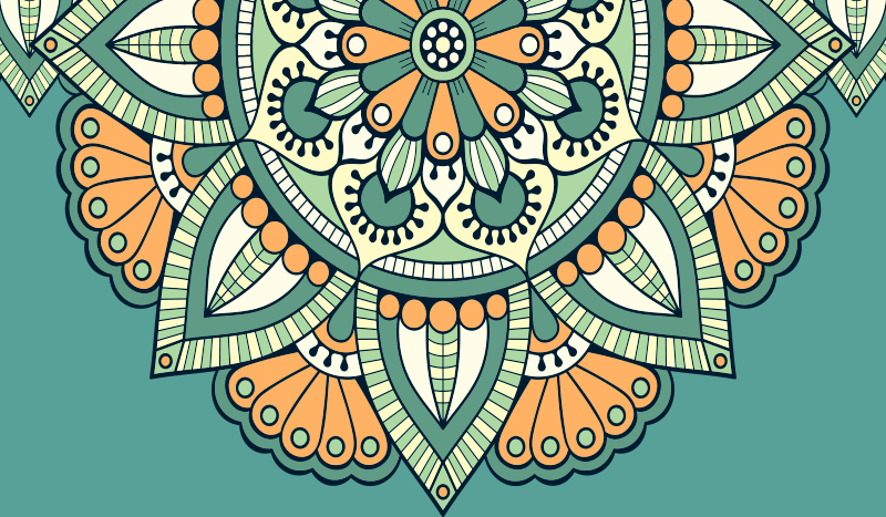 Tappeto vinile mandala motivo floreale metà - TenStickers