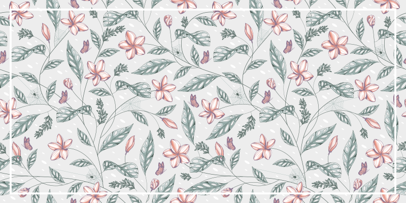 Tappeto vinile fiori motivo floreale verdeggiante - TenStickers