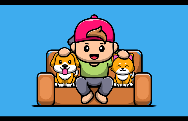 Tappeto vinile per bambini ragazzo con animali domestici - TenStickers
