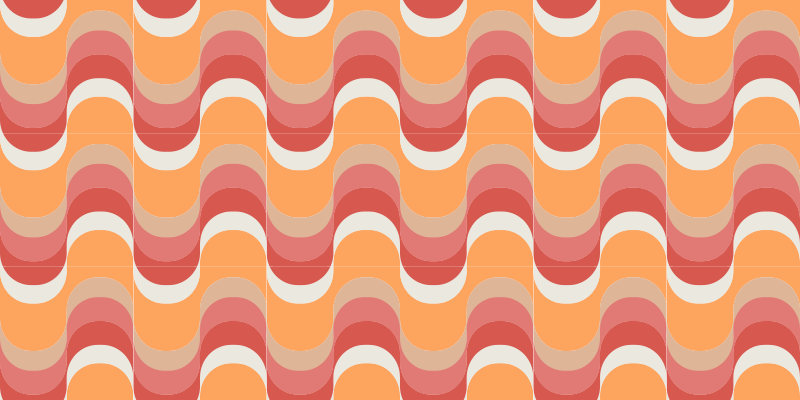 Tappeto vinile vintage motivo a onde vibranti - TenStickers