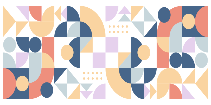 Tappeto vinile geometrico gioco di forme astratte - TenStickers