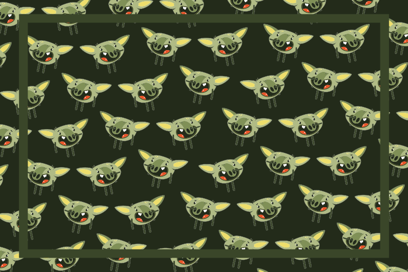 Tappeto vinile per bambini facce di mostri verdi - TenStickers