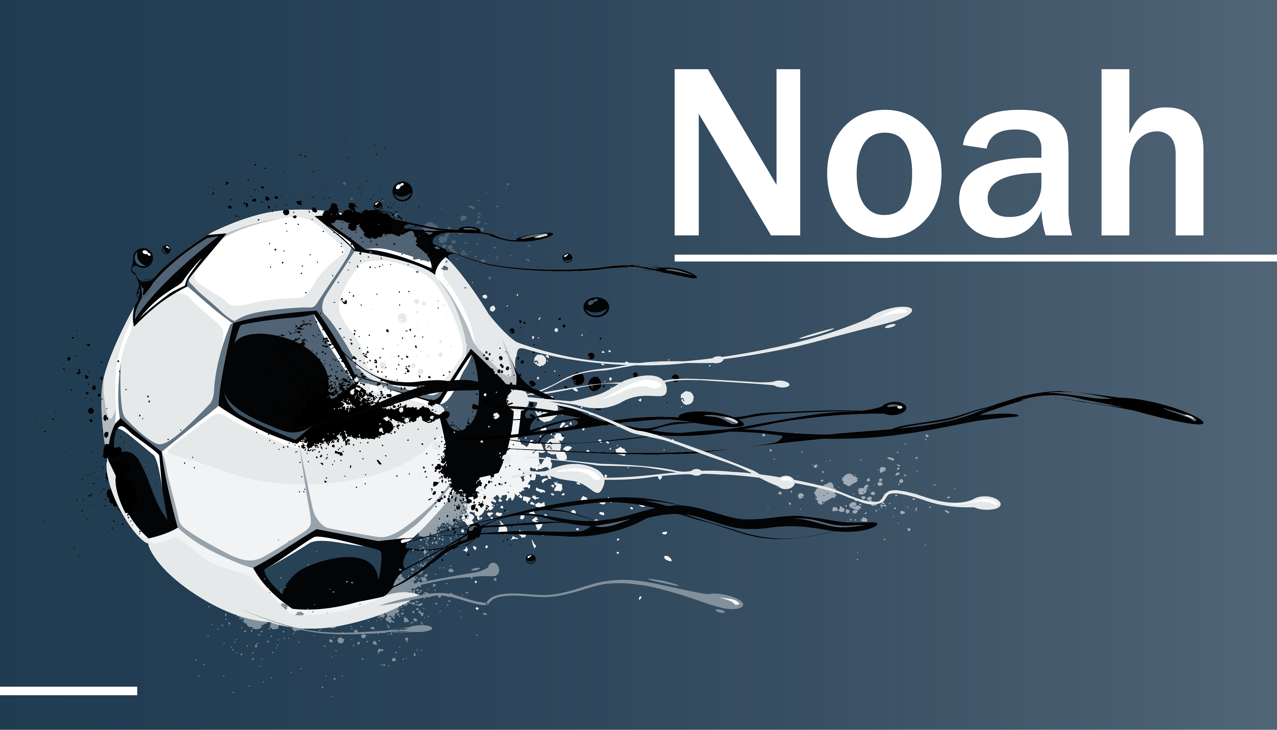 Tappeto vinile per ragazzi azione di calcio con nome - TenStickers