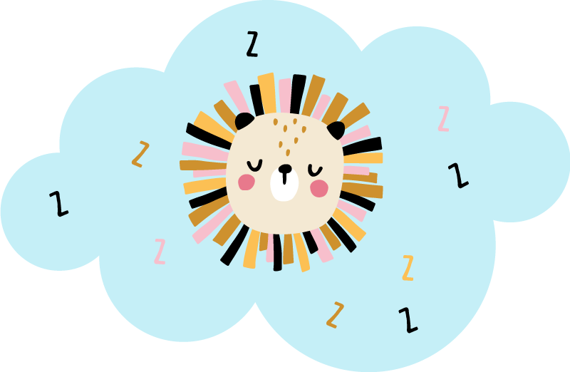 Tappeto vinile per bambini nuvola di leone assonnato - TenStickers