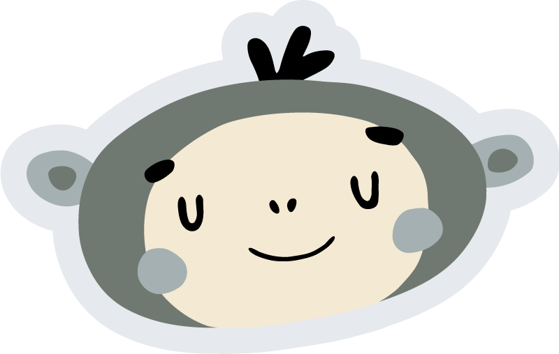 Tappeto vinile bebé faccia di scimmia nordica - TenStickers