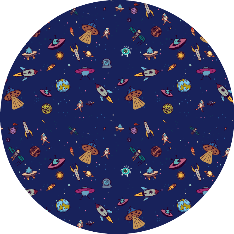 Tappeto vinile per bambini concetto di spedizione cosmica - TenStickers