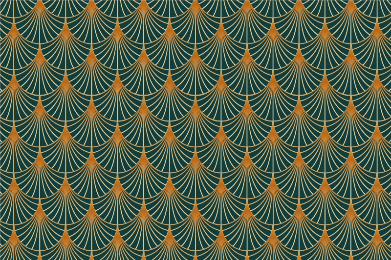 Tappeto vinile vintage archi verdi - TenStickers