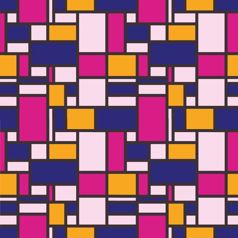 Tappeto vinile geometrico a blocchi colorati - TenStickers