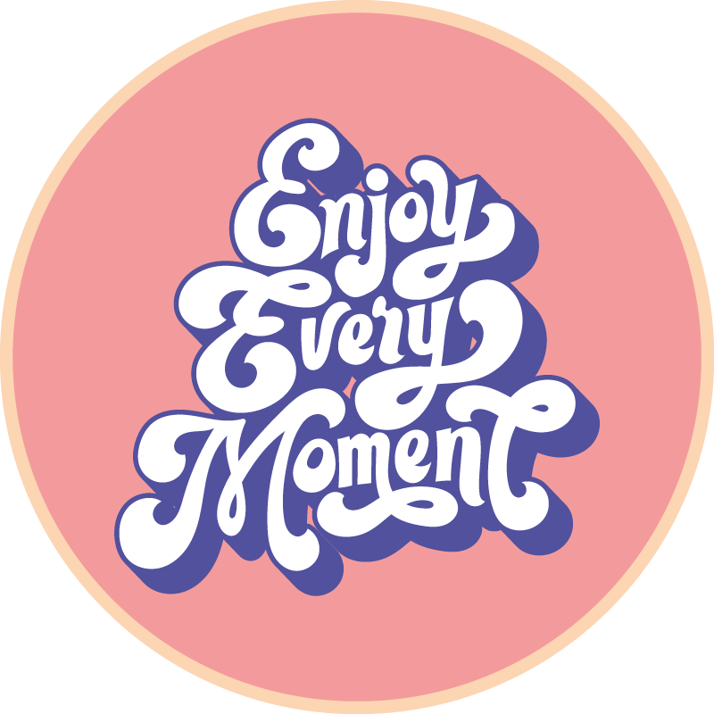 Tappeto vinile frase goditi ogni momento - TenStickers