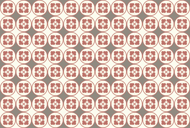 Tappeto vinile effetto marmo piastrelle con motivo circolare - TenStickers