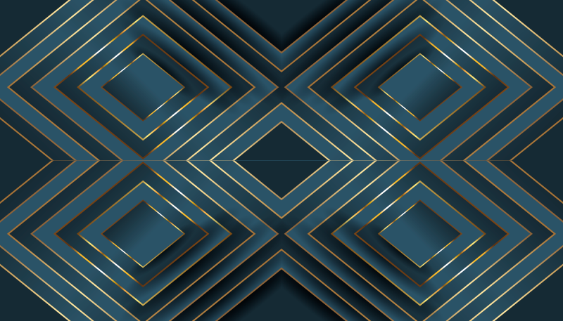 Tappeto vinile moderno quadrati con contorno nero - TenStickers