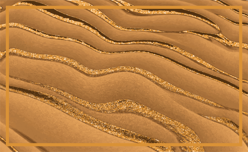 Tappeto vinile motivi motivo a onde dorate - TenStickers