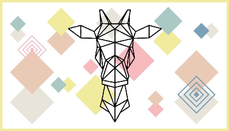 Tappeto vinile per ragazzi giraffa origami astratta - TenStickers