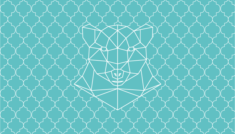 Tappeto vinile animali disegno geometrico dell'orso - TenStickers