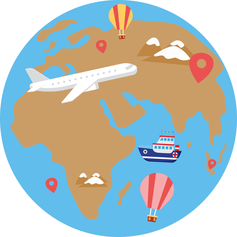 Tappeto vinile mappamondo viaggio ispirato avventura - TenStickers