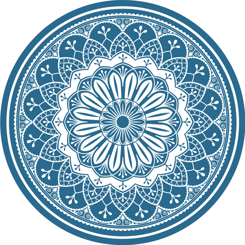 Tappeto vinile mandala mandala blu elegante - TenStickers