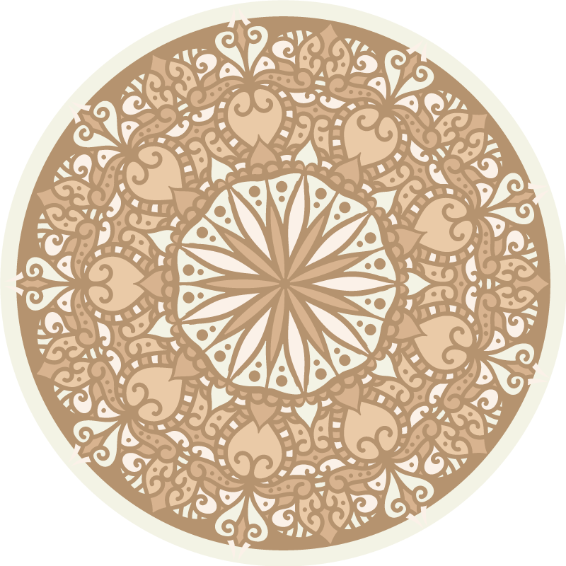 Tappeto vinile Mandala design circolare elegante beige - TenStickers