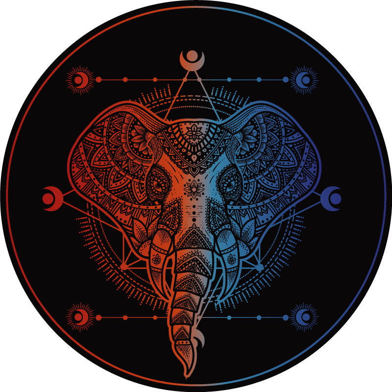 Tappeto vinile Mandala arte dell'elefante - TenStickers