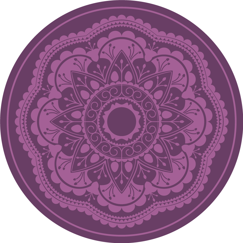 Tappeto vinile Mandala disegno circolare viola - TenStickers