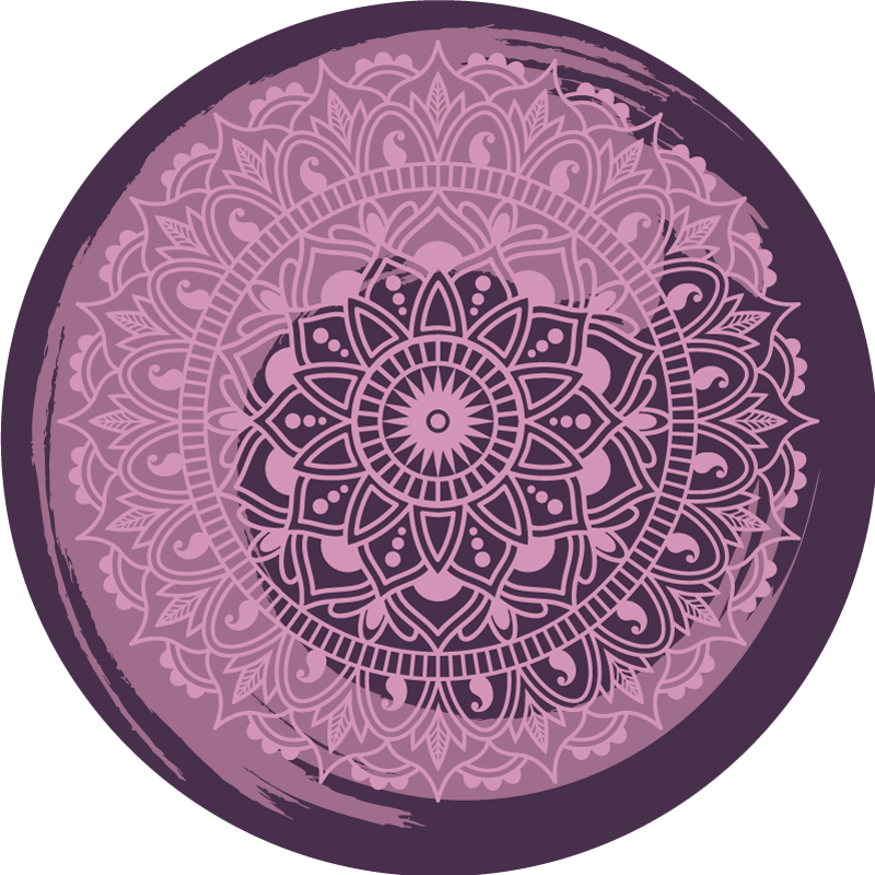 Tappeto vinile Mandala elaborato motivo rosa - TenStickers