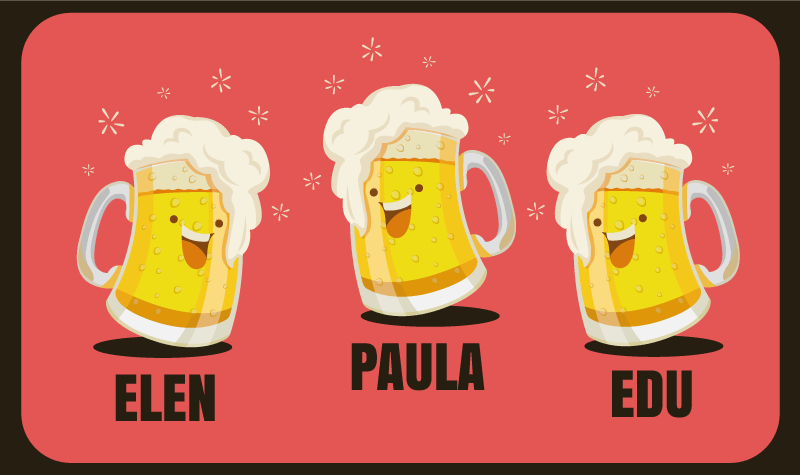 Zerbino pvc boccali di birra personalizzati - TenStickers