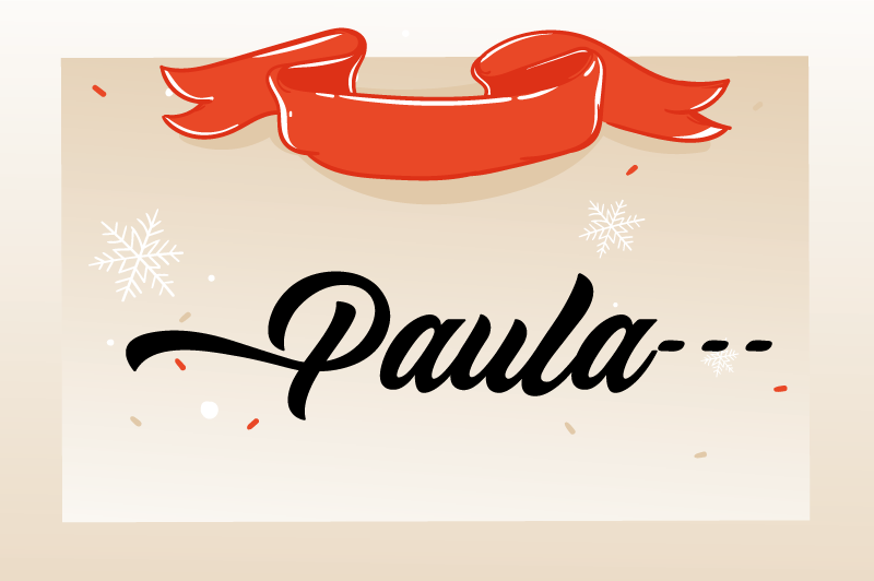 Tappeto Vinile Natale nome personalizzato con design beige - TenStickers