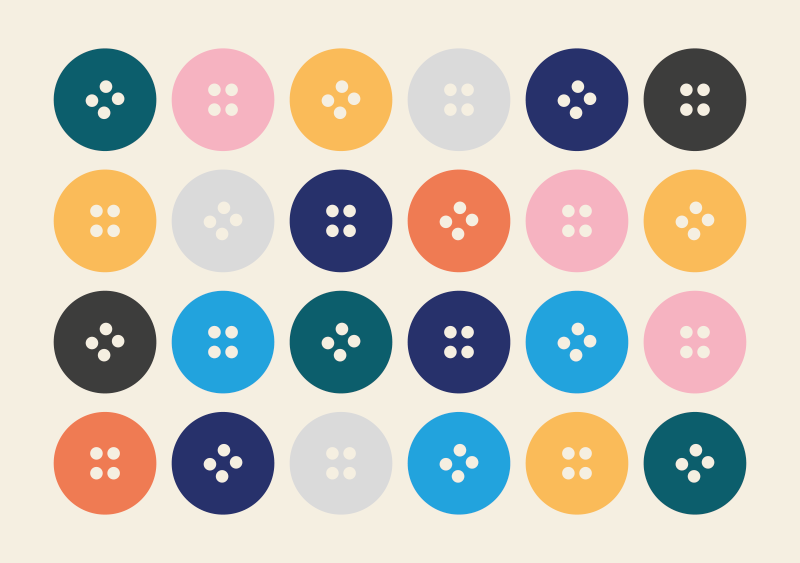 Tappeto in vinile per bebé Bottoni colorati - TenStickers