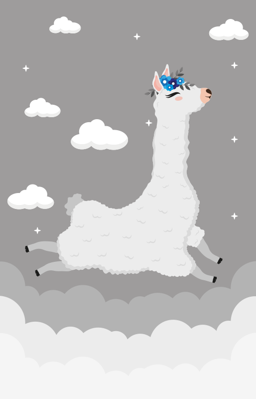 Tappeto vinile per bambini fantasia di lama vivace - TenStickers