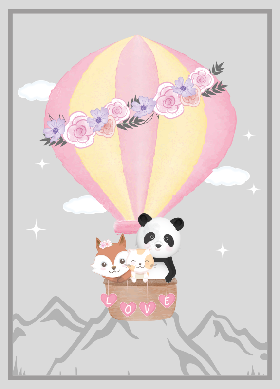 Tappeto vinile per bambini amore di aria calda - TenStickers