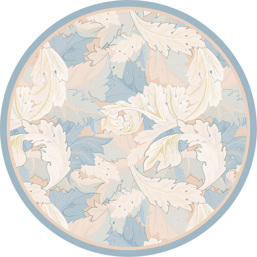 Tappeto vinile fiori motivo a foglia morbida - TenStickers