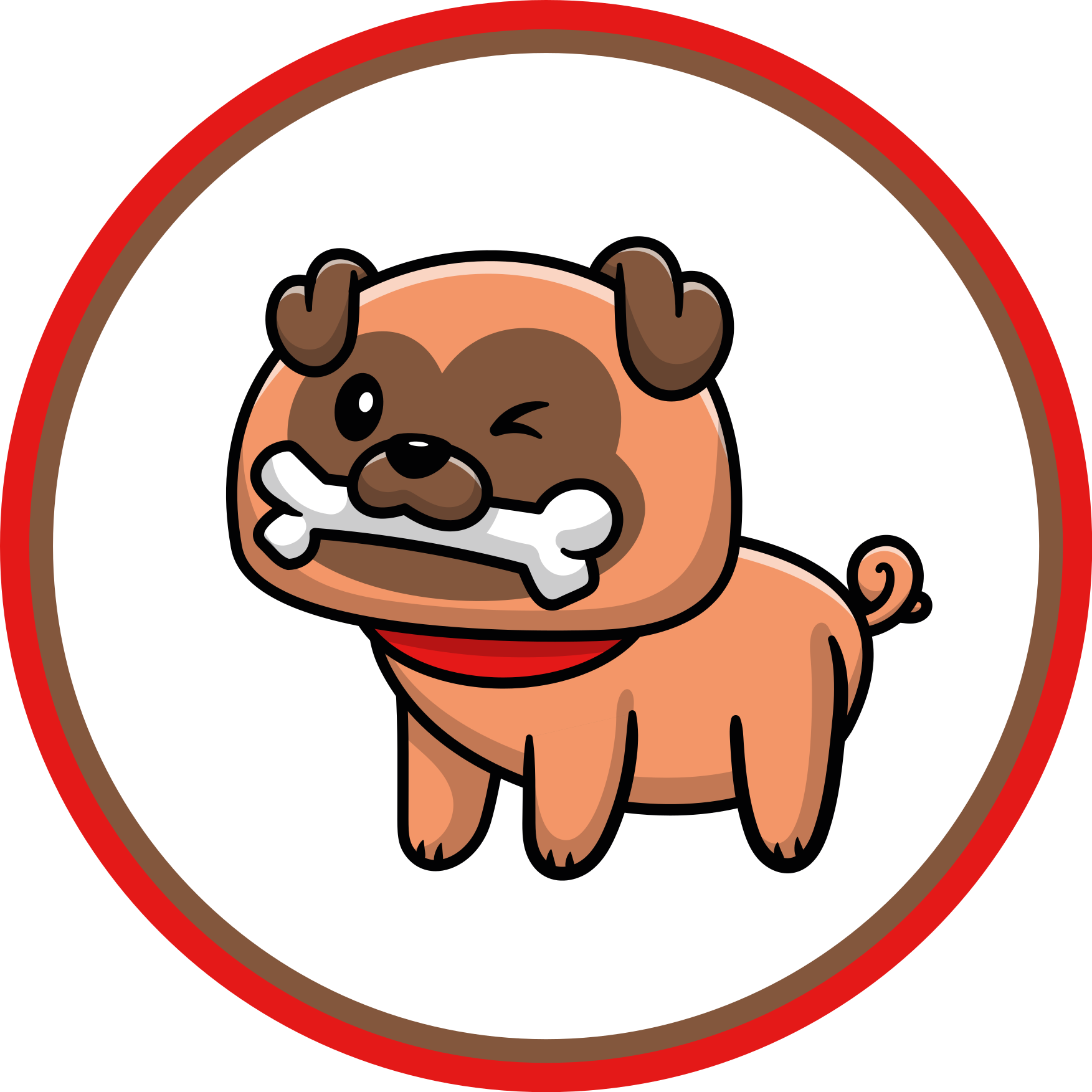 Tappeto vinile animali bulldog con un osso - TenStickers