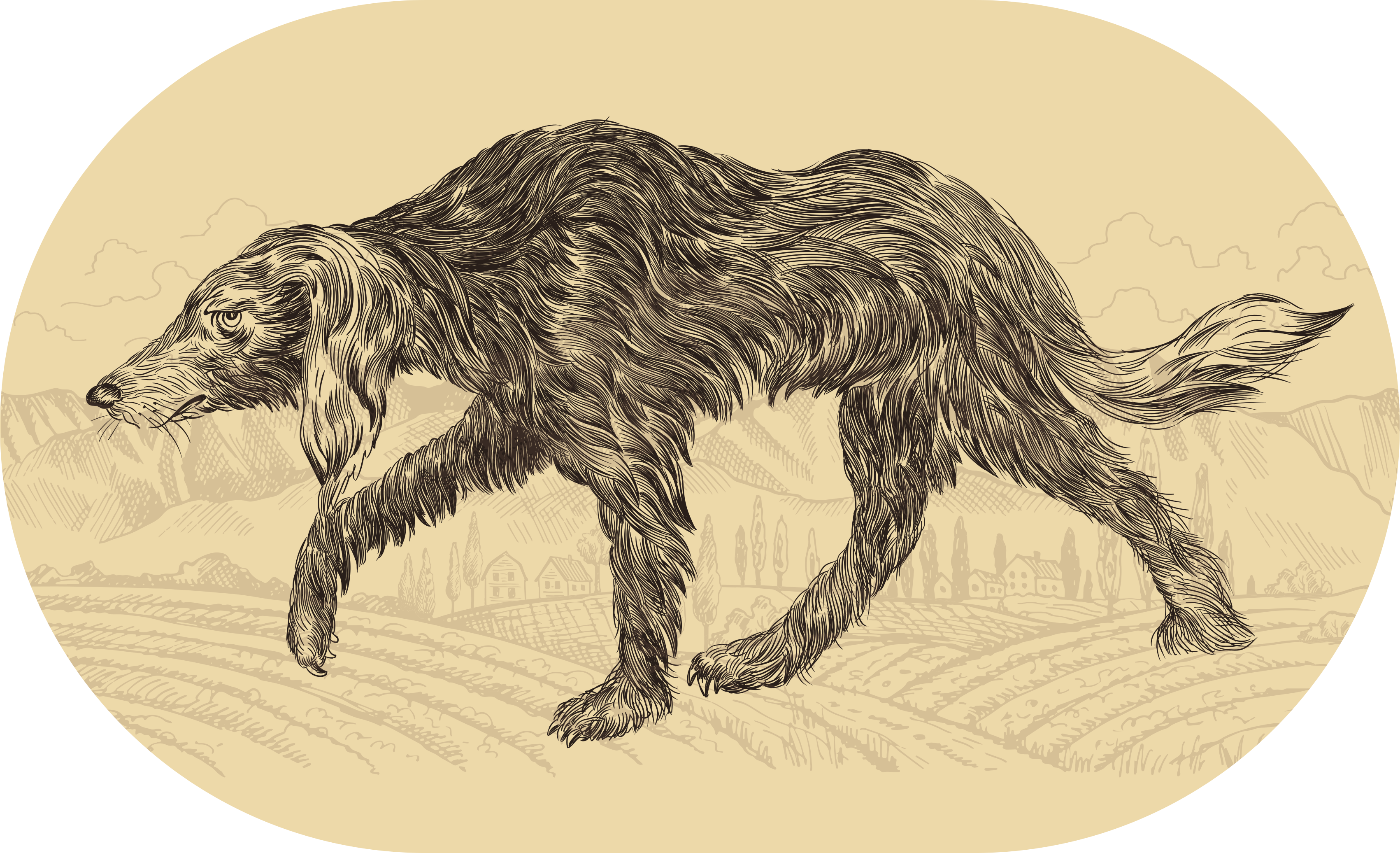 Tappeto vinile animali elegante sagoma canina - TenStickers