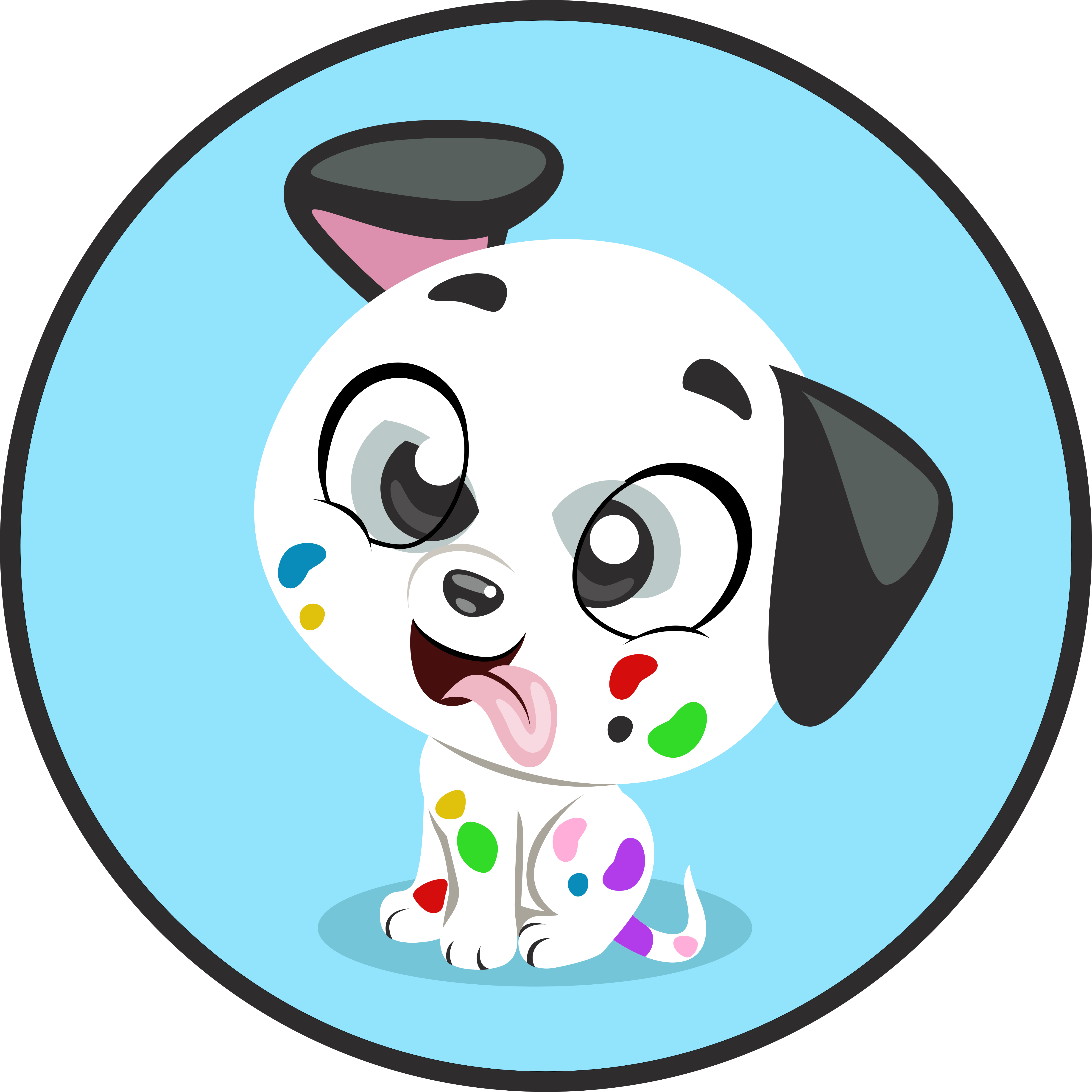 Tappeto vinile animali cucciolo di dalmata colorato - TenStickers