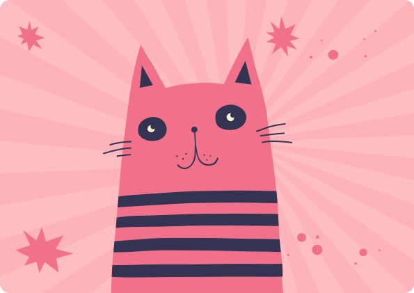 Tappeto vinile per bambini illustrazione di gatto rosa - TenStickers