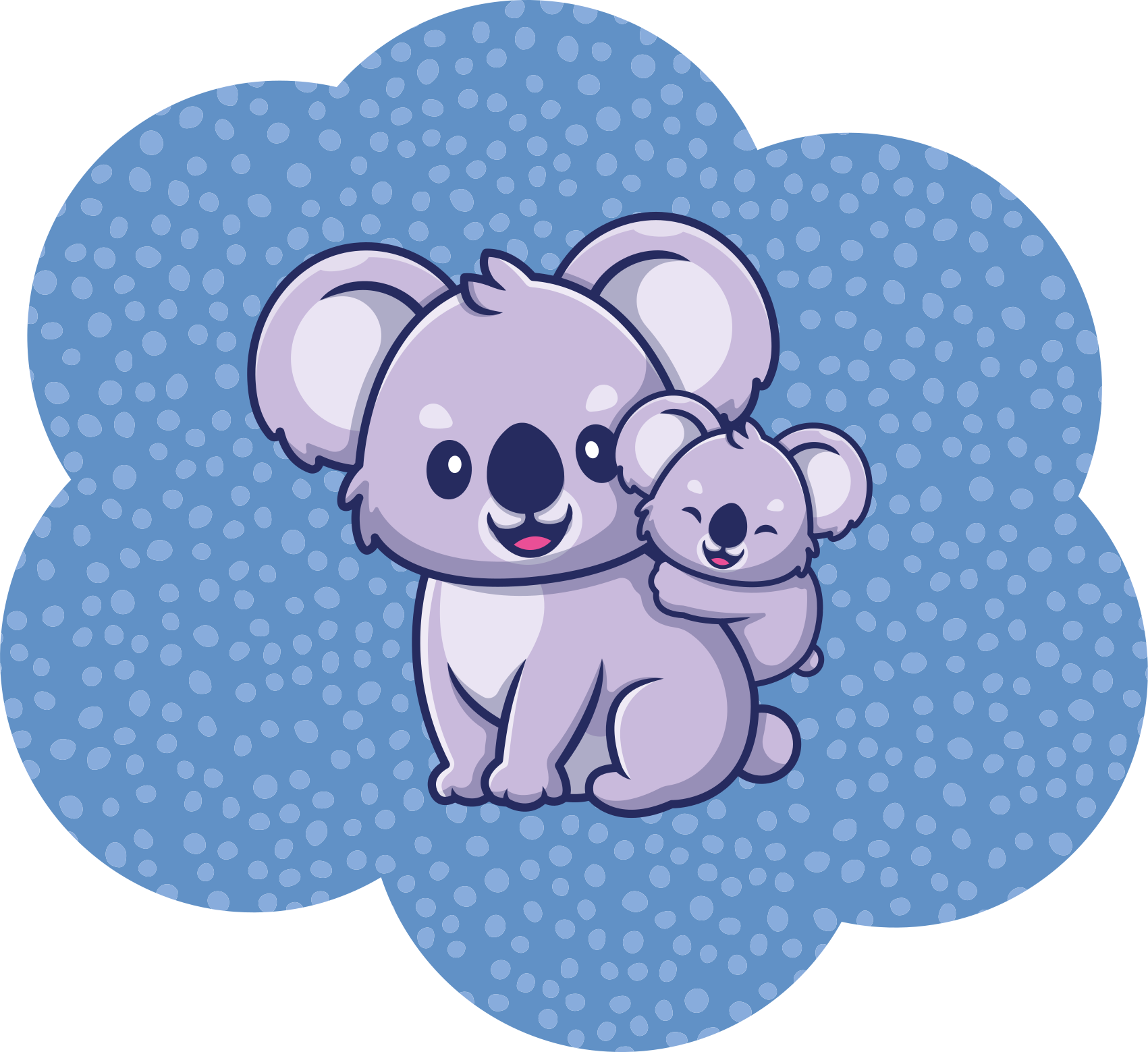 Tappeto vinile per bambini carina coppia di koala - TenStickers