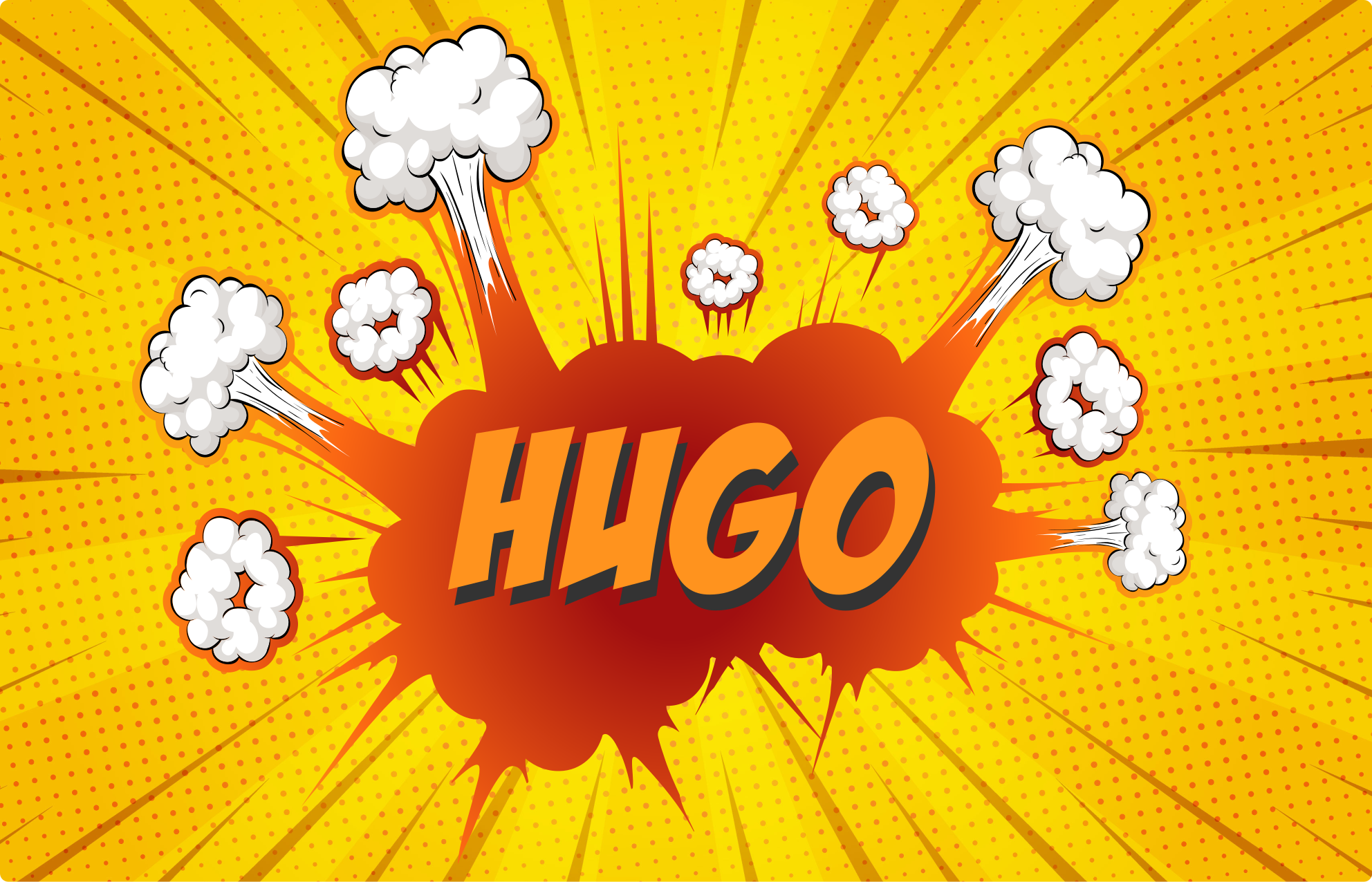 Tappeto vinile con nome esplosione fumettosa con nome - TenStickers