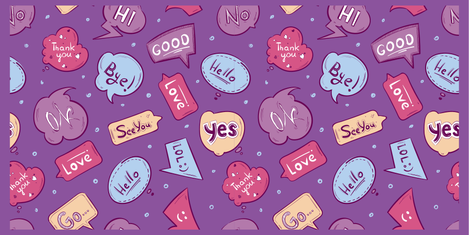 Tappeto vinile frase bolle di messaggio colorate - TenStickers