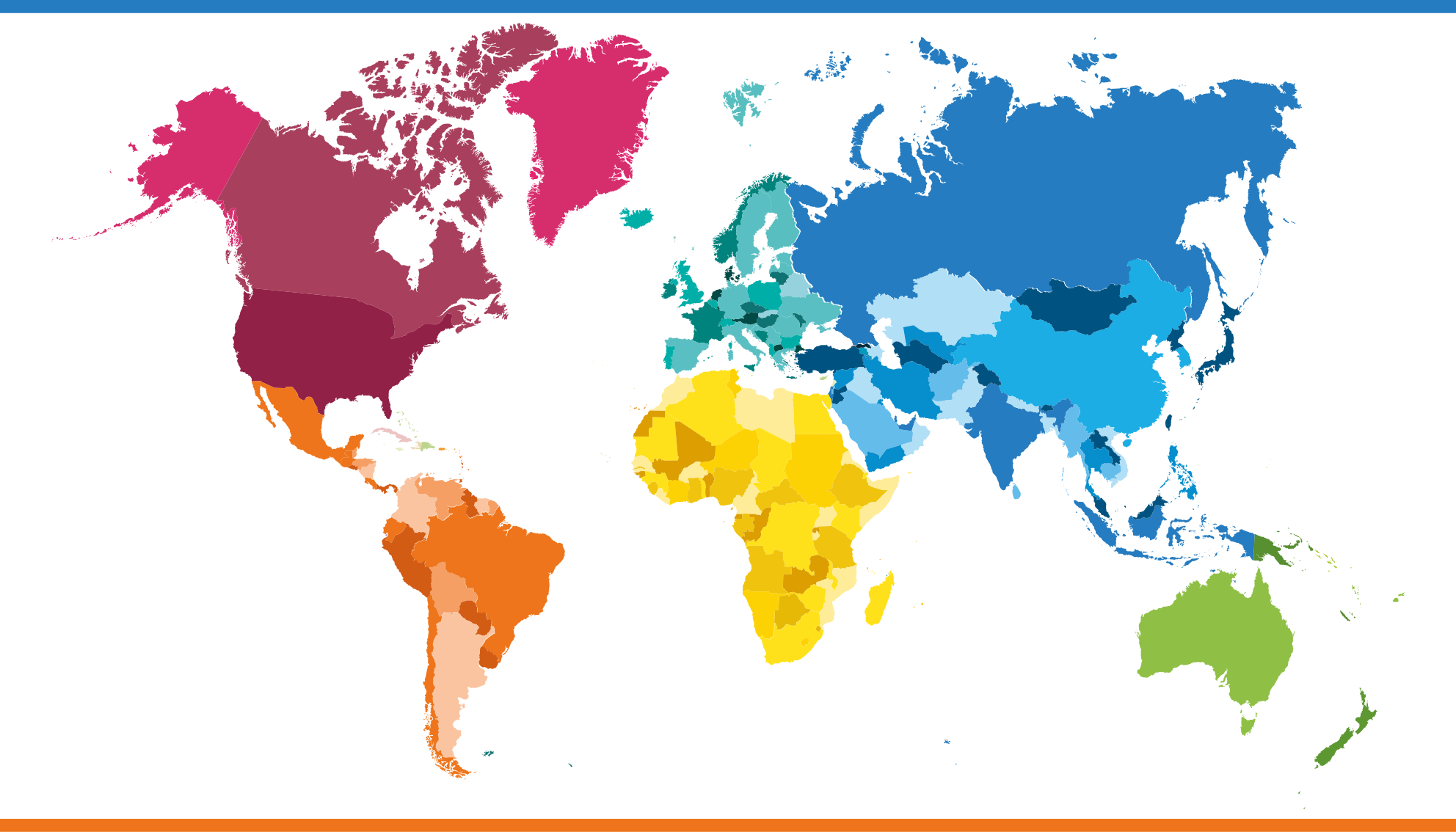 Tappeto vinile mappamondo colori della mappa del mondo - TenStickers