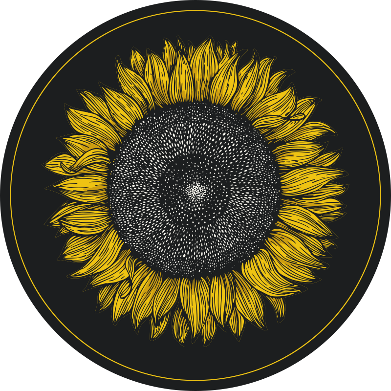 Tappeto vinile fiori grande disegno di girasole - TenStickers