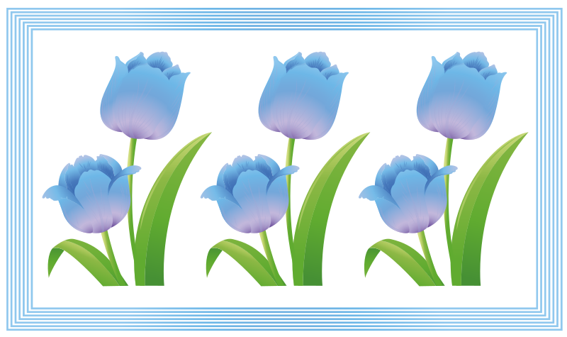 Tappeto vinile fiori esposizione di tulipani blu - TenStickers