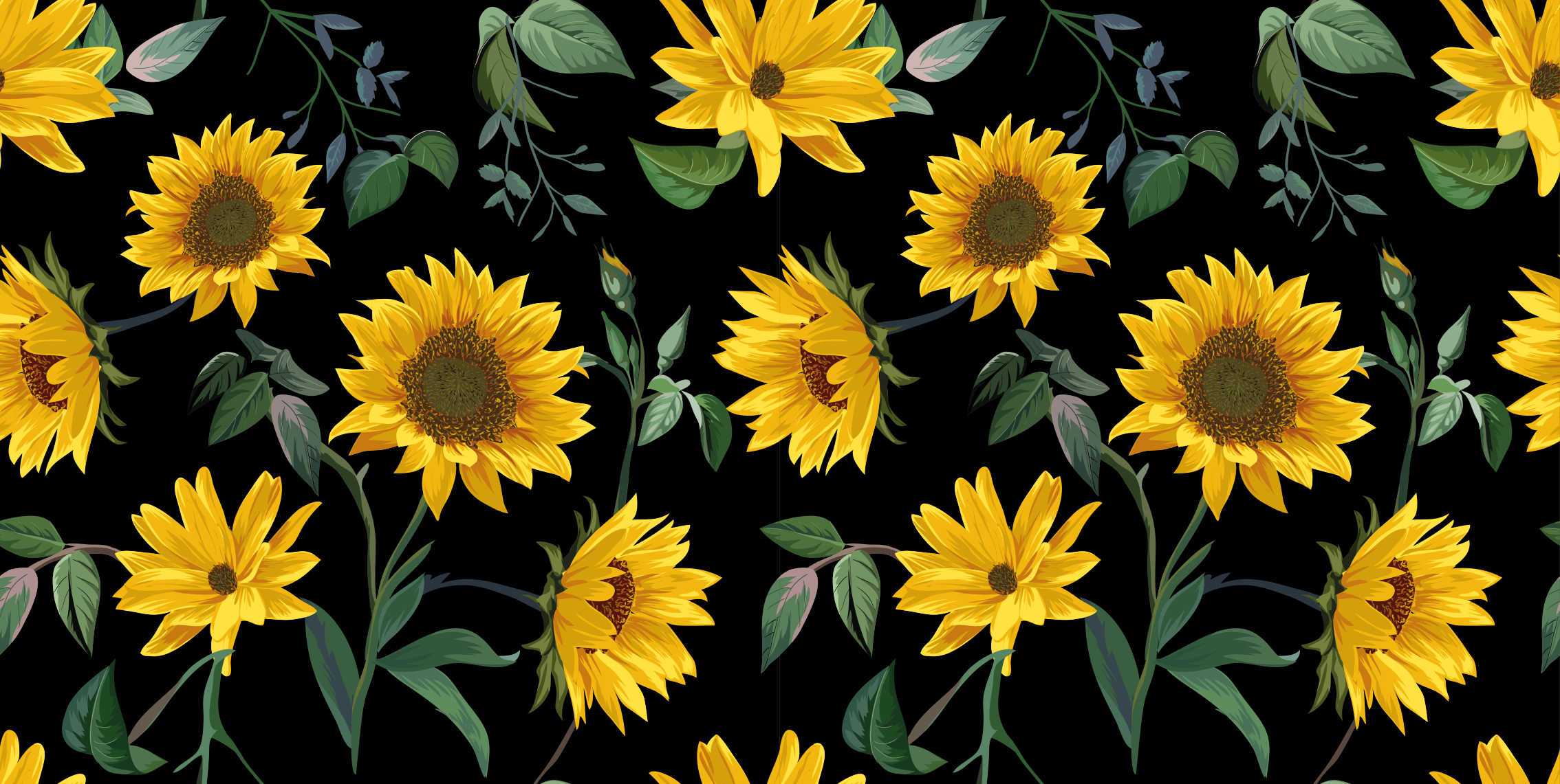 Tappeto vinile fiori motivo floreale girasole - TenStickers